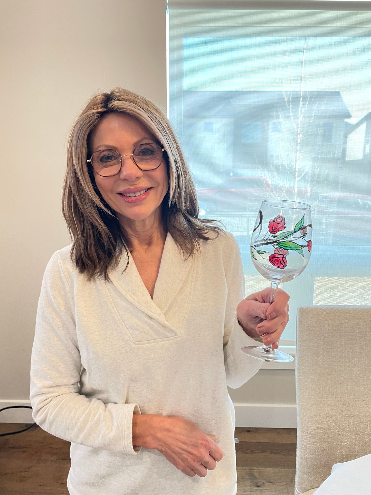 Wildflower Wine Glass Painting Class - March 11th 3-5pm