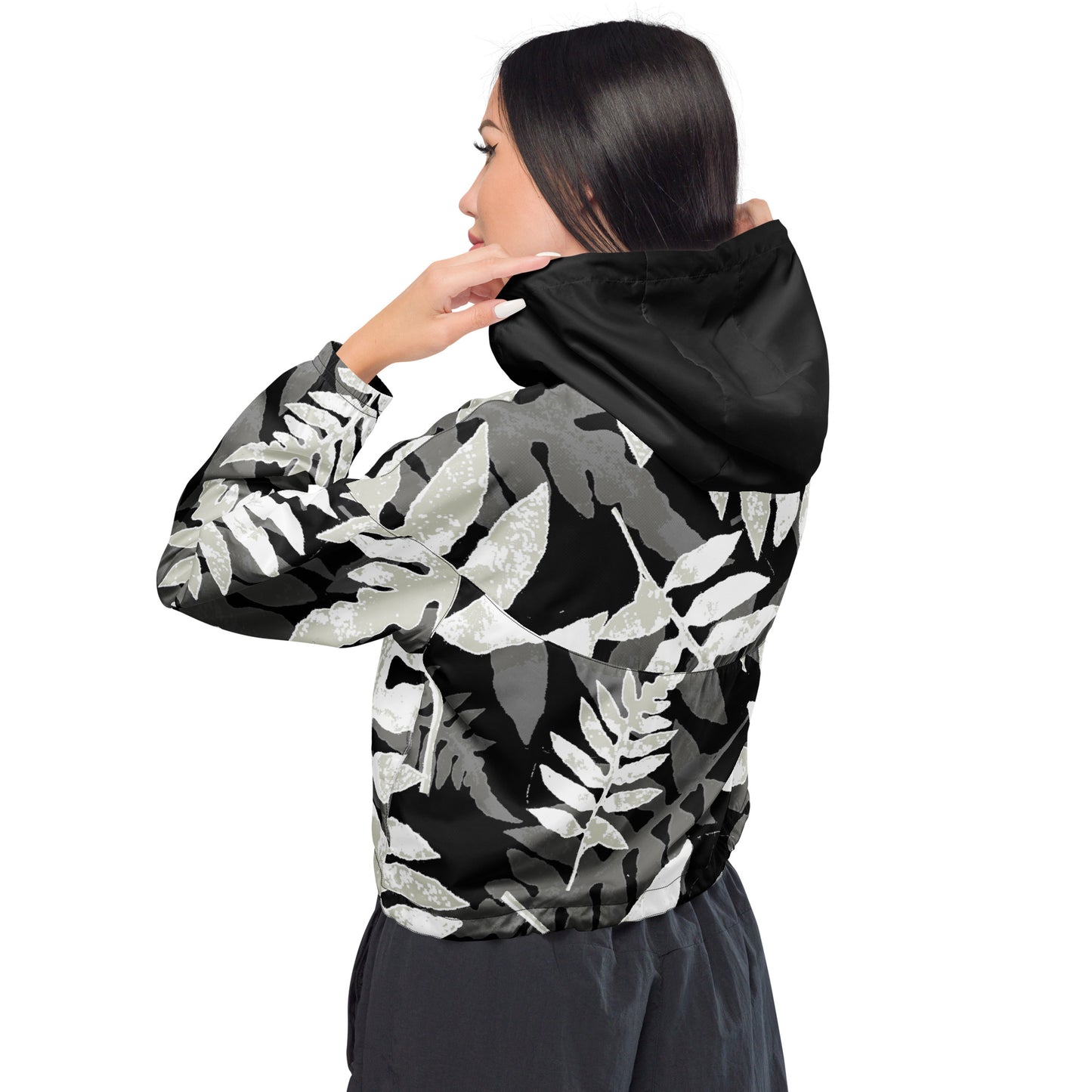 Falling Ferns Cropped Windbreaker