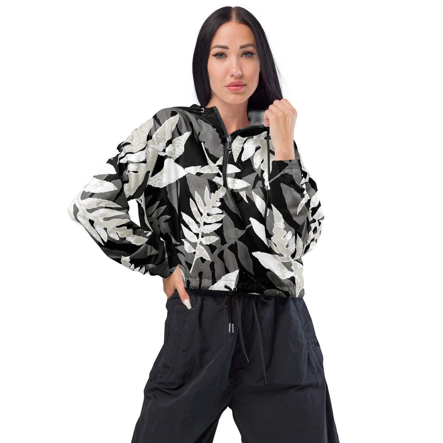 Falling Ferns Cropped Windbreaker