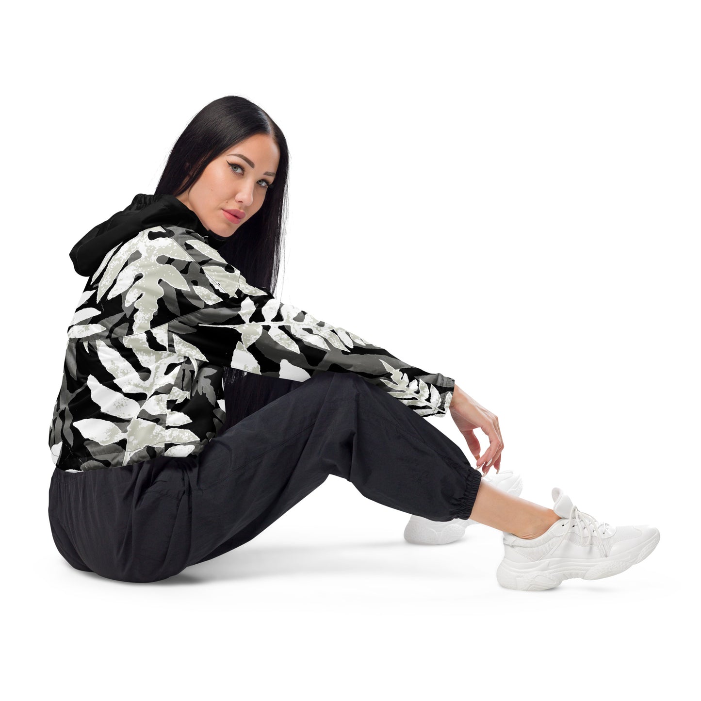 Falling Ferns Cropped Windbreaker