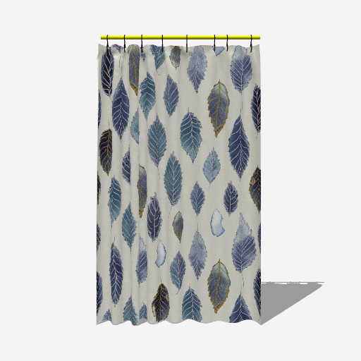 Silver Lined Leaves Shower Curtain